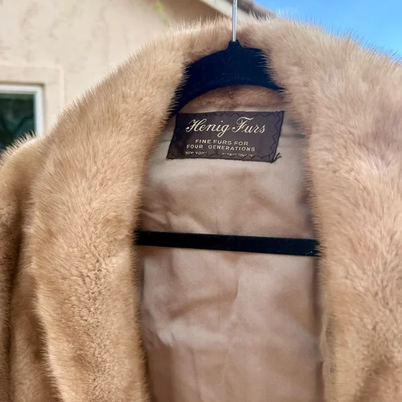 Mink stole wrap, light brown shawl collar vintage - Picture 15 of 15